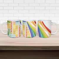 Pasifika Samoa Siapo Malu Tattoo Inspired Ceramic Mug Fa'afafine Rainbow Theme