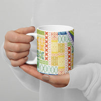 Pasifika Samoa Siapo Malu Tattoo Inspired Ceramic Mug Fa'afafine Rainbow Theme