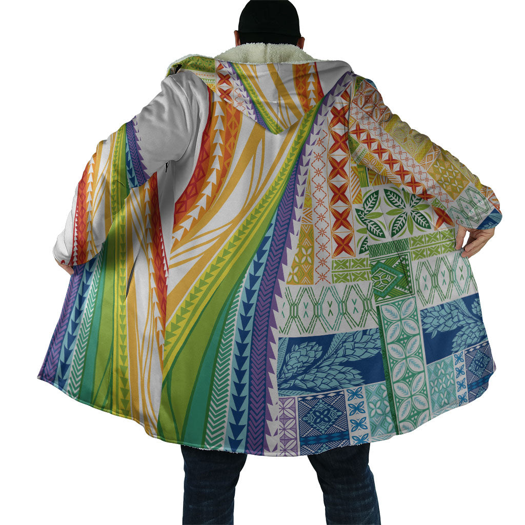 Pasifika Samoa Siapo Malu Tattoo Inspired Cloak Fa'afafine Rainbow Theme