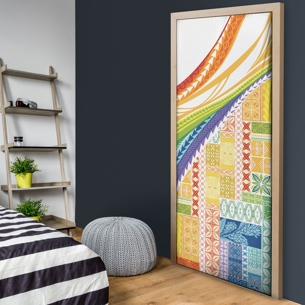 Pasifika Samoa Siapo Malu Tattoo Inspired Door Cover Fa'afafine Rainbow Theme