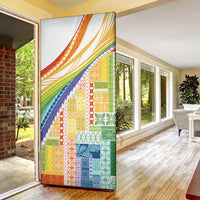 Pasifika Samoa Siapo Malu Tattoo Inspired Door Cover Fa'afafine Rainbow Theme