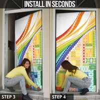 Pasifika Samoa Siapo Malu Tattoo Inspired Door Cover Fa'afafine Rainbow Theme