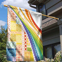 Pasifika Samoa Siapo Malu Tattoo Inspired Garden Flag Fa'afafine Rainbow Theme