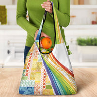 Pasifika Samoa Siapo Malu Tattoo Inspired Grocery Bag Fa'afafine Rainbow Theme