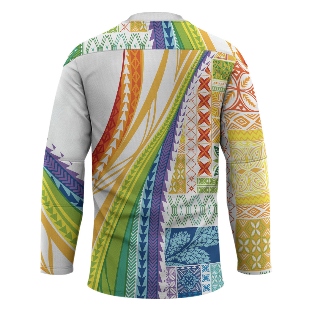 Pasifika Samoa Siapo Malu Tattoo Inspired Hockey Jersey Fa'afafine Rainbow Theme