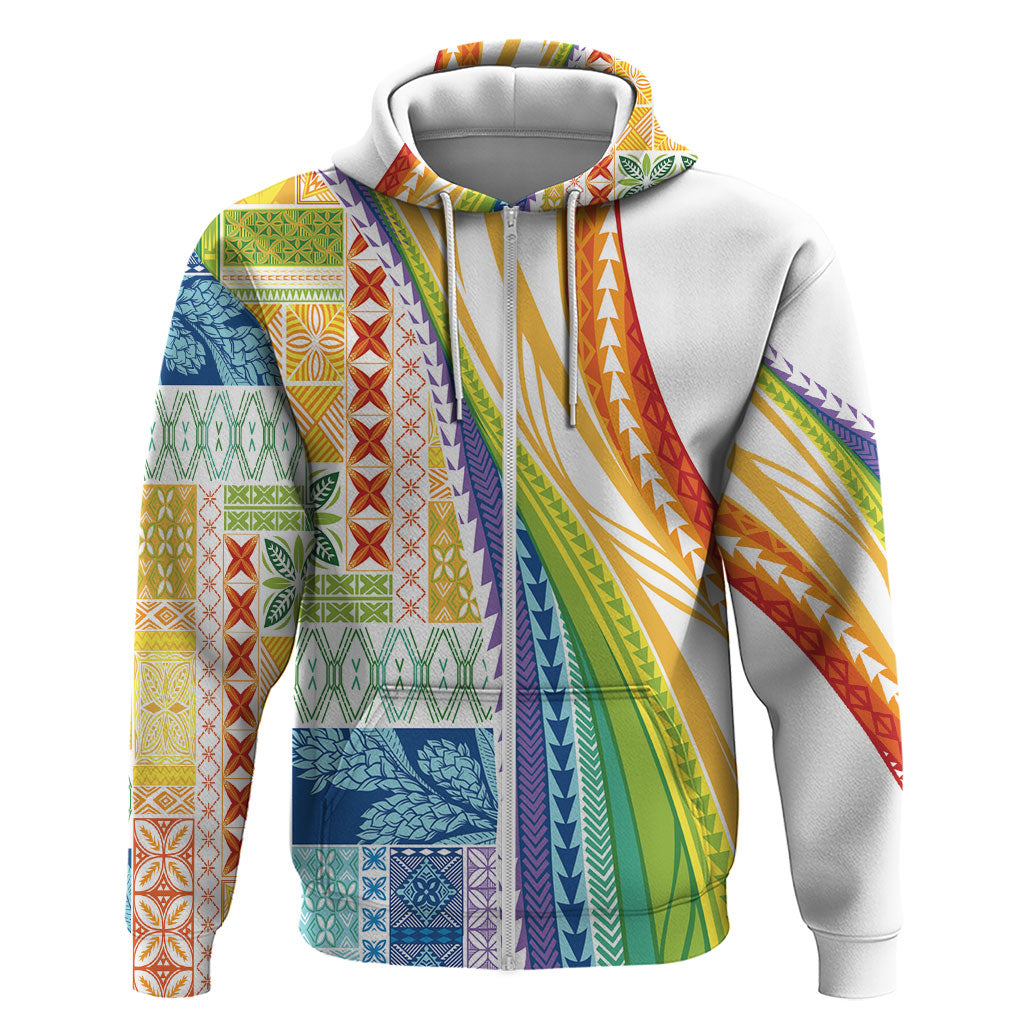 Pasifika Samoa Siapo Malu Tattoo Inspired Hoodie Fa'afafine Rainbow Theme