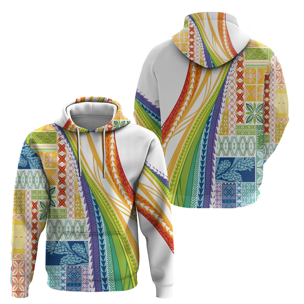 Pasifika Samoa Siapo Malu Tattoo Inspired Hoodie Fa'afafine Rainbow Theme