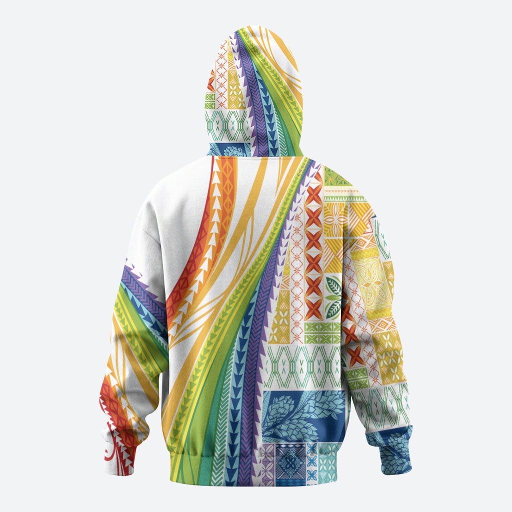 Pasifika Samoa Siapo Malu Tattoo Inspired Hoodie Fa'afafine Rainbow Theme