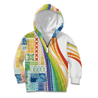 Pasifika Samoa Siapo Malu Tattoo Inspired Kid Hoodie Fa'afafine Rainbow Theme