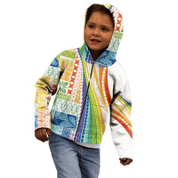 Pasifika Samoa Siapo Malu Tattoo Inspired Kid Hoodie Fa'afafine Rainbow Theme