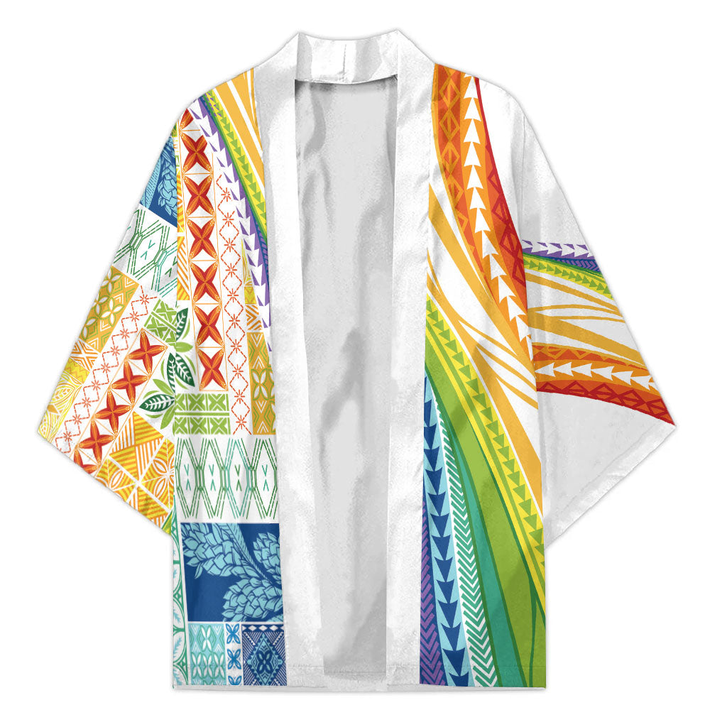 Pasifika Samoa Siapo Malu Tattoo Inspired Kimono Fa'afafine Rainbow Theme LT7 Unisex Multicolor - Polynesian Pride