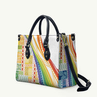Pasifika Samoa Siapo Malu Tattoo Inspired Leather Bag Fa'afafine Rainbow Theme