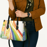 Pasifika Samoa Siapo Malu Tattoo Inspired Leather Bag Fa'afafine Rainbow Theme