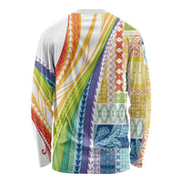 Pasifika Samoa Siapo Malu Tattoo Inspired Long Sleeve Shirt Fa'afafine Rainbow Theme