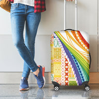 Pasifika Samoa Siapo Malu Tattoo Inspired Luggage Cover Fa'afafine Rainbow Theme