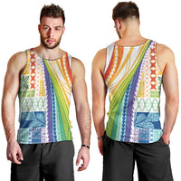 Pasifika Samoa Siapo Malu Tattoo Inspired Men Tank Top Fa'afafine Rainbow Theme