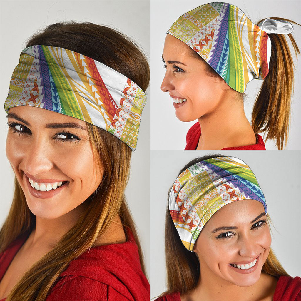 Pasifika Samoa Siapo Malu Tattoo Inspired Neck Gaiter Fa'afafine Rainbow Theme
