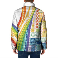Pasifika Samoa Siapo Malu Tattoo Inspired Padded Jacket Fa'afafine Rainbow Theme