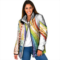 Pasifika Samoa Siapo Malu Tattoo Inspired Padded Jacket Fa'afafine Rainbow Theme