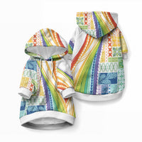 Pasifika Samoa Siapo Malu Tattoo Inspired Pet Hoodie Fa'afafine Rainbow Theme