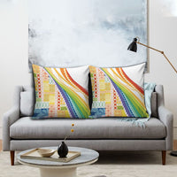 Pasifika Samoa Siapo Malu Tattoo Inspired Pillow Cover Fa'afafine Rainbow Theme