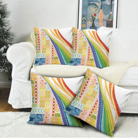 Pasifika Samoa Siapo Malu Tattoo Inspired Pillow Cover Fa'afafine Rainbow Theme