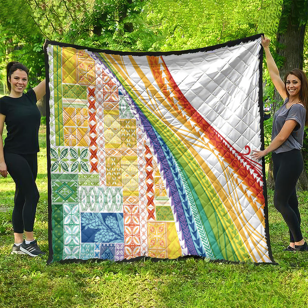 Pasifika Samoa Siapo Malu Tattoo Inspired Quilt Fa'afafine Rainbow Theme