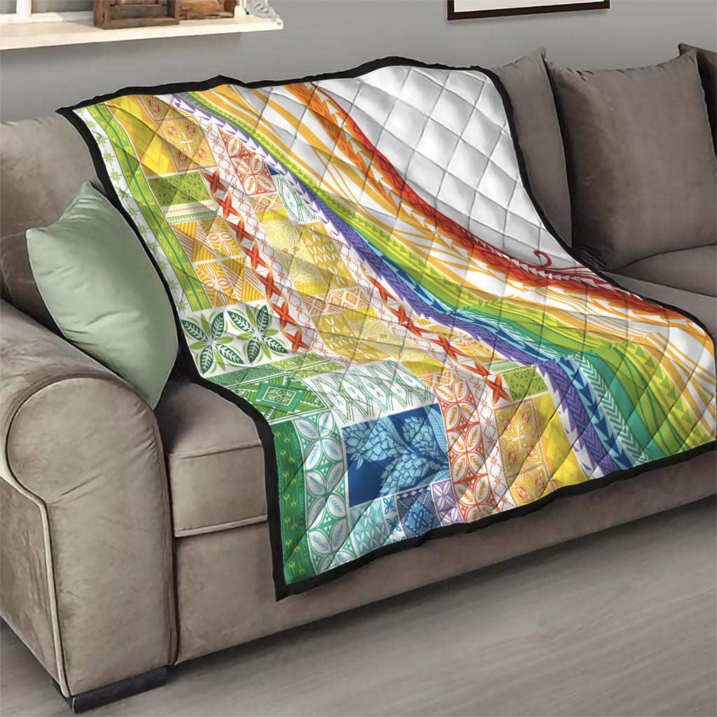 Pasifika Samoa Siapo Malu Tattoo Inspired Quilt Fa'afafine Rainbow Theme