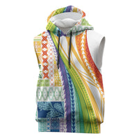 Pasifika Samoa Siapo Malu Tattoo Inspired Sleeveless Hoodie Fa'afafine Rainbow Theme