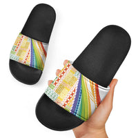 Pasifika Samoa Siapo Malu Tattoo Inspired Slide Sandals Fa'afafine Rainbow Theme