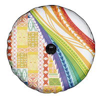 Pasifika Samoa Siapo Malu Tattoo Inspired Spare Tire Cover Fa'afafine Rainbow Theme