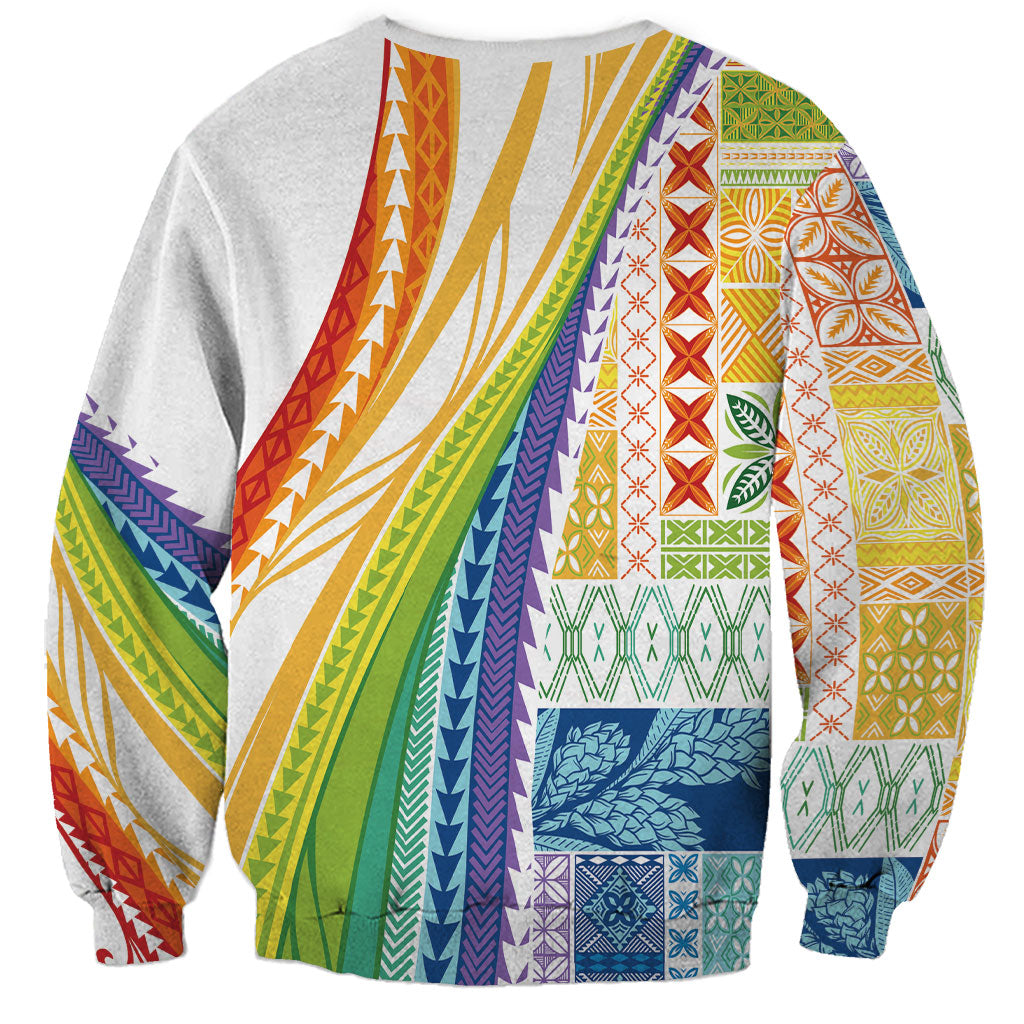 Pasifika Samoa Siapo Malu Tattoo Inspired Sweatshirt Fa'afafine Rainbow Theme