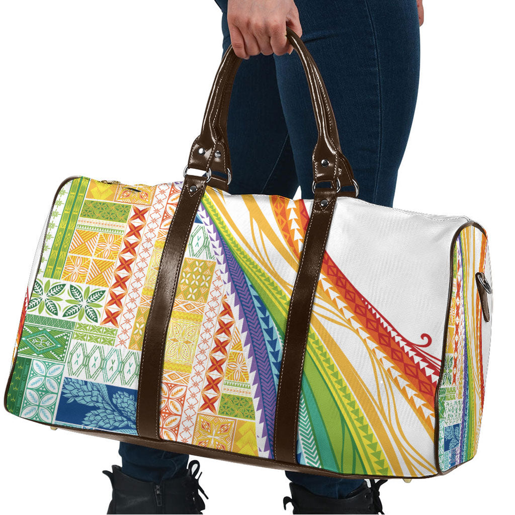 Pasifika Samoa Siapo Malu Tattoo Inspired Travel Bag Fa'afafine Rainbow Theme