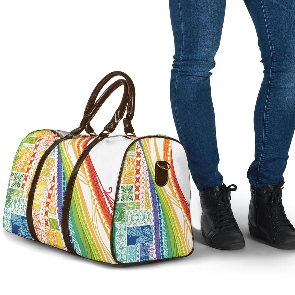 Pasifika Samoa Siapo Malu Tattoo Inspired Travel Bag Fa'afafine Rainbow Theme