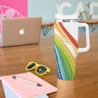 Pasifika Samoa Siapo Malu Tattoo Inspired Tumbler With Handle Fa'afafine Rainbow Theme
