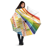 Pasifika Samoa Siapo Malu Tattoo Inspired Umbrella Fa'afafine Rainbow Theme