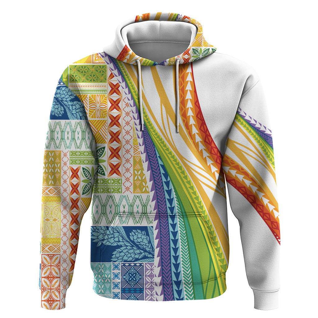 Pasifika Samoa Siapo Malu Tattoo Inspired Zip Hoodie Fa'afafine Rainbow Theme