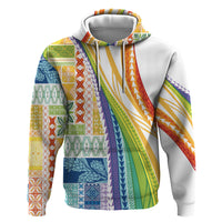 Pasifika Samoa Siapo Malu Tattoo Inspired Zip Hoodie Fa'afafine Rainbow Theme
