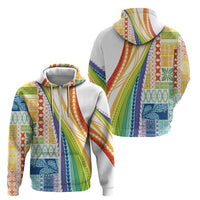 Pasifika Samoa Siapo Malu Tattoo Inspired Zip Hoodie Fa'afafine Rainbow Theme