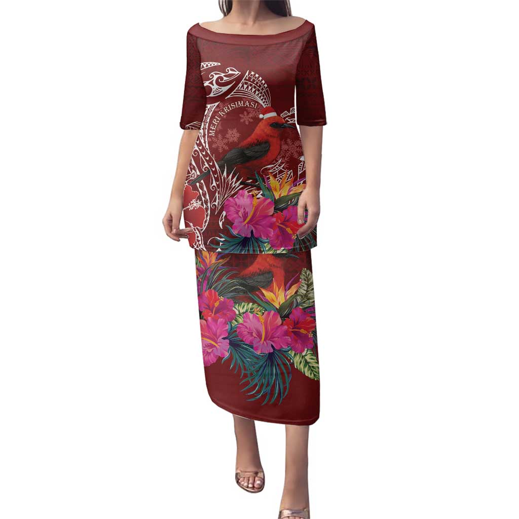 Personalized Samoa Meri Krisimasi Family Matching Puletasi and Hawaiian Shirt Segasegamau'u Mix Siapo