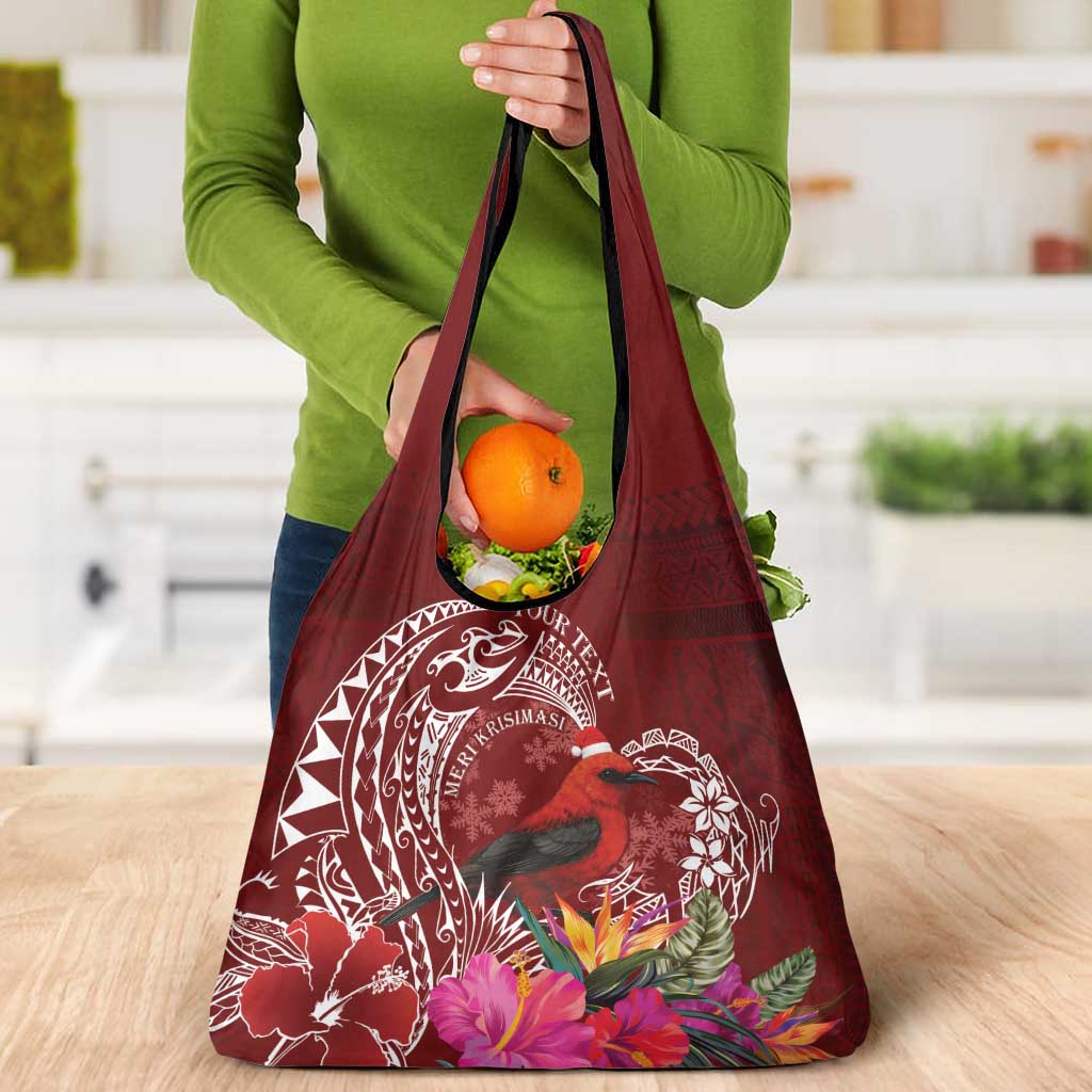 Personalized Samoa Meri Krisimasi Grocery Bag Segasegamau'u Mix Siapo
