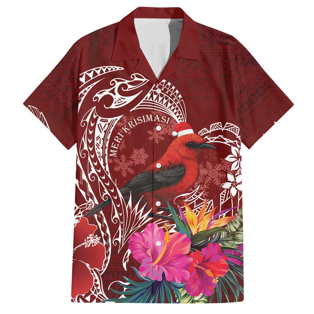 Personalized Samoa Meri Krisimasi Hawaiian Shirt Segasegamau'u Mix Siapo