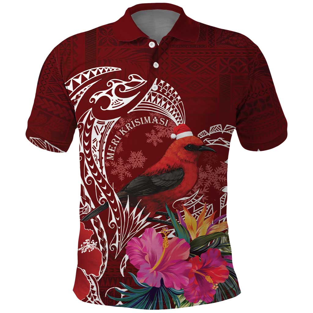 Personalized Samoa Meri Krisimasi Polo Shirt Segasegamau'u Mix Siapo