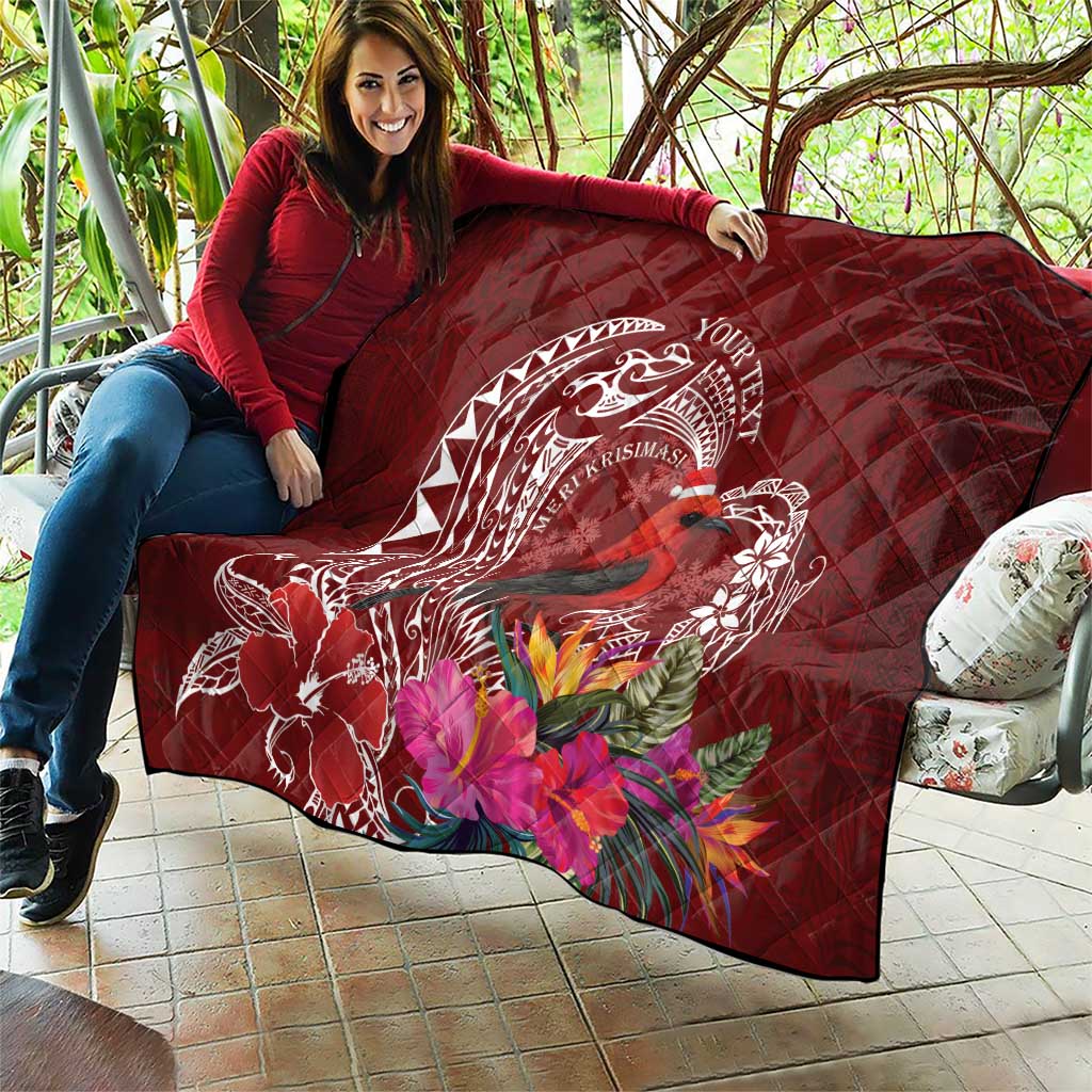 Personalized Samoa Meri Krisimasi Quilt Segasegamau'u Mix Siapo