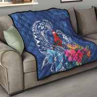 Personalized Samoa Christmas Quilt Cardinal Honeyeater Mix Siapo