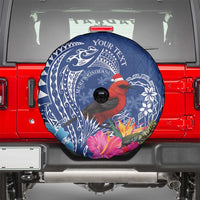 Personalized Samoa Christmas Spare Tire Cover Cardinal Honeyeater Mix Siapo LT7 - Polynesian Pride