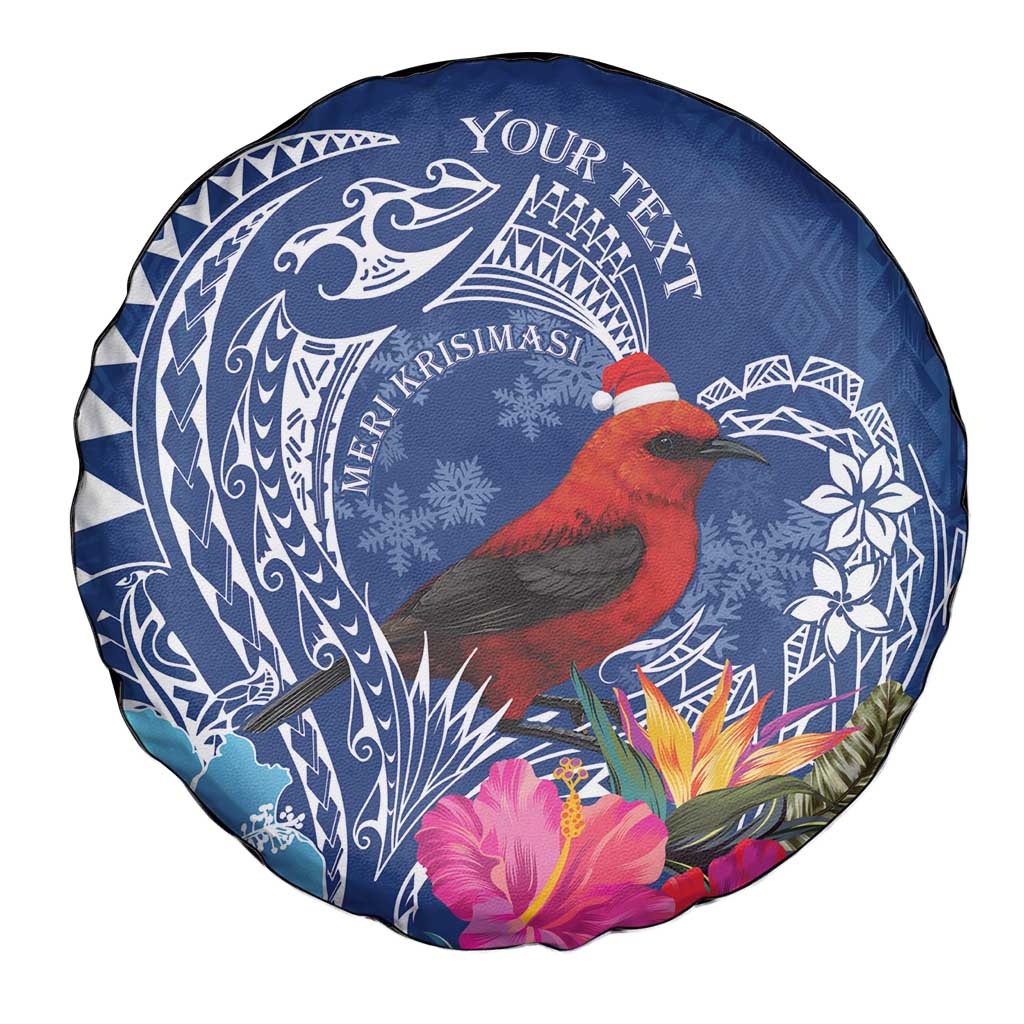 Personalized Samoa Christmas Spare Tire Cover Cardinal Honeyeater Mix Siapo LT7 - Polynesian Pride