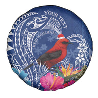 Personalized Samoa Christmas Spare Tire Cover Cardinal Honeyeater Mix Siapo LT7 - Polynesian Pride