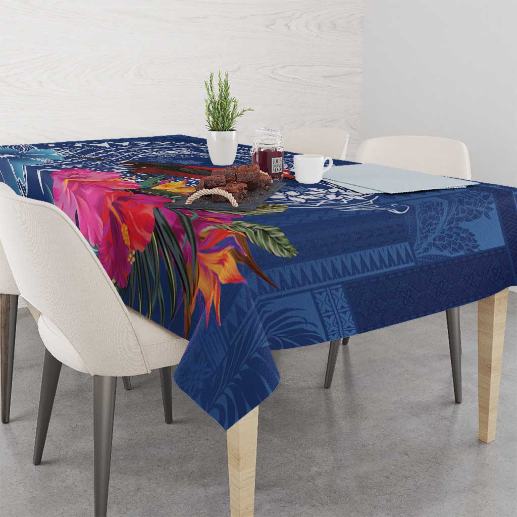 Personalized Samoa Christmas Tablecloth Cardinal Honeyeater Mix Siapo