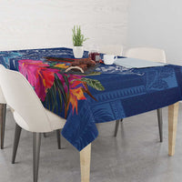 Personalized Samoa Christmas Tablecloth Cardinal Honeyeater Mix Siapo